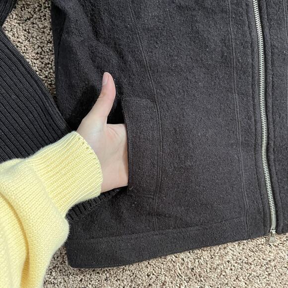 Harve Benard Sweater Womens XL Brown Wool Full Zip Ribbed Sleeves Pockets - Picture 3 of 8